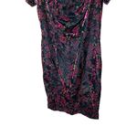 Steppin' Out Vintage Velvet Dress Floral Party Cocktail Black Pink Size 7 Photo 2