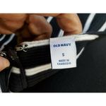 Old Navy  Women's Black & White Cotton Long Sleeve Boat Neck Knee Length Dress S Photo 7