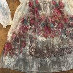 Fairy Elegant Floral Sheer Top Large NWT Blue Photo 5