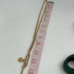 Vintage ZAG freshwater pearl etched leaf Y drop necklace. Gold Photo 5