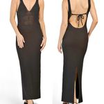 Revolve Torn by Ronny Kobo Black Madi Knit Open Back Bodycon Bohemian Beach Summer Dress Photo 1