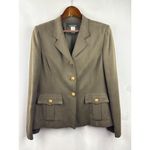 Jones New York Women’s Size 12 Olive Green Skirt & Blazer 100% Silk Set Photo 1