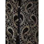 A'reve Boho Cardigan Size L Black Cream Lace Embroidered Button Front Romantic Size L Photo 3