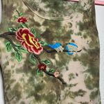 Tye Dye Embroidered Tank Top With Birds And Flowers Detailing Photo 1