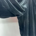 ZARA Black Velvet Ruched High Rise Straight Leg Ankle Pants Sz M Limited Edition Photo 6