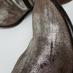 Seychelles  LEATHER SUEDE BROWN SILVER METALLIC DISTRESSED RELAXED ANKLE BOOTIES Photo 7