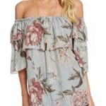 Chaser Gray Floral‎ Off-Shoulder Top Photo 0