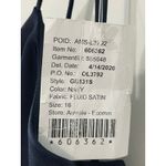 NWT AMSALE Chloe Navy Fluid Satin Drape Neck Side Slit Maxi Dress Size 16 GB131S Blue Photo 10