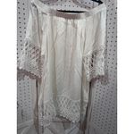 Selfie Leslie  White Off The Shoulder Lace Trim Cropped Top Size L Photo 2