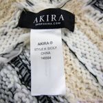 Akira  slanted stripe poncho‎ with fringe edge Photo 14