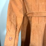 Vintage Samuel Robert Terracotta Orange Peach Suede Long Belted Coat Photo 14