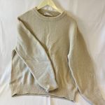 ZARA Women's Beige Knit Oversized Crew Long Sleeve Pullover Sweater Top Size M Photo 0