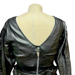 For Love & Lemons  Afton Pleather‎ Western Belted Dress Black Size Small Photo 10