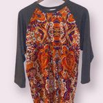 LuLaRoe  Floral Raglan Baseball Style  3/4 Sleeve T-Shirt - size XL Photo 0
