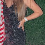 Lulus  Dress Black Mini Sequin Backless Photo 0