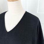 COS  Dolman Sleeve Boiled Wool Blend V-Neck Cropped Sweater Black Sz XS Photo 2