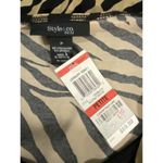 Style & Co  NWT Petite Black Tan Tiger 3/4‎ Sleeve Pleated V Neck Dress Size PM Photo 5