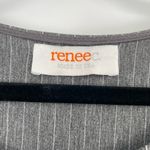 ReneeC Women's Gray Pinstripe Asymmetrical Hem Scoop Neck Bodycon Dress Size Size undefined Photo 6