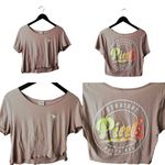 Victoria's Secret Pink Straight Outa Bed T Shirt Raglan Graphic Tee Top Beige M Photo 1
