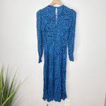 Reformation NWT  Allegra Midi Dress Size‎ 4 Vixen Blue Animal Print Long Sleeve Photo 9