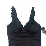 Ralph Lauren LAUREN Womens Ruffled V-Neck Tankini Swim Top 10 Photo 2