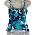 Vintage Jamaica Bay 1990s Ruffled Front Paisley Print Tankini Swim Top 8 Photo 3