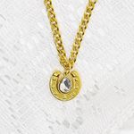 18k Gold Plated Horseshoe Necklace Photo 3