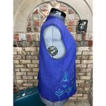 Sweater vest lace embroidered purple green blue vintage Size XL Photo 6