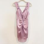 Flour Du Mal Silk Satin Mesh Twist Mini Dress Party Cocktail Luxury Wedding 2 Purple Photo 2
