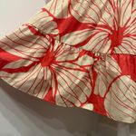 Hutch  Coral Plumeria Print Puff Sleeve Tiered V-Neck Mini Dress Preppy Coastal Photo 5