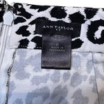 Ann Taylor Womens Skirt Size 0 Black White Animal Print Cotton Blend Stretch Photo 4