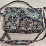Vera Bradley  Quilted Crossbody TriFold Wristlet RFID Wallet Fan Flowers Pattern Photo 0