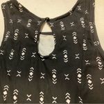 Mudd  Juniors Suede Fit & Flare Dress Stretch Black White Geometric Keyhole Sz XS Photo 7