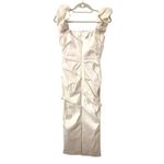 RACHEL‎ GILBERT Kalina Ruched Ruffle Sleeve Midi Dress White Photo 2