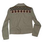 Natural Reflections khaki moto jacket southwestern aztec blanket woman’s size s Photo 1