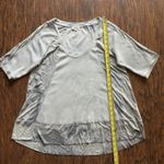 POL  Women’s Blouse Tunic Top Size Small Sage Green Grey Waffle Tie Dye Oversized Photo 3