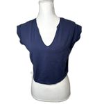 Free People  Intimately Boxy Crop V neck Tee Size Medium NWOT 95% Cotton Photo 1