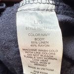 Ci Sono  Navy Wide Leg Smocked Waist Drawstring Linen Pants Classic Boho Chic L Photo 10