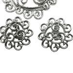 Sarah Coventry Silver Tone Whimsical Swirl Brooch Pin‎ And Clip Earrings Set Photo 1