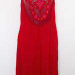 Womens Swim Cover Up Size S Red Lace Trim Slip Dress Beachwear Boho Coastal Photo 0