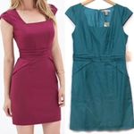 Forever 21 NEW NWT  Teal Green Gathered Cap Sleeve Mini Sheath Dress JUNIORS Med Photo 1