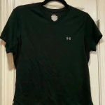 Under Armour UA Women’s Heat Gear V Neck Black Short Sleeve Athletic Top Size S Photo 0