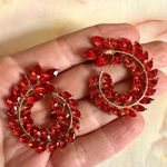 Betsey Johnson red rhinestone swirl post earrings Photo 5