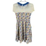 Her Universe  Blue White Star Trek Think Geek Mini Dress M pockets sheer cons Photo 2