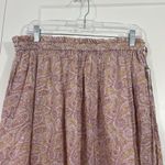 J.Crew  Medium Purple, Green Boho Paisley Wrap Maxi Cotton Voile Skirt w/Pocket Photo 5