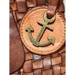 Harbour 2nd Tuula Brown Leather Woven Messenger Crossbody Bag Anchor Love Cognac Photo 3