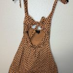 Revolve Majorelle Lilly Mini Dress in Tan & Black Dot Photo 1