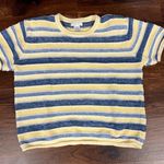 Christopher & Banks Vintage Yellow And Blue Short Sleeve Sweater  Photo 0