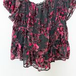 Torrid Womens Burnout Velvet Top Size 3X Black Floral Sheer Whimsigoth Romantic Photo 2