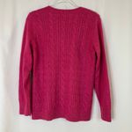 Talbots | Magenta Confetti Sweater Cable Knit Cotton Blend Womens Medium Petite Photo 2